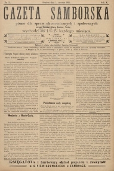 Gazeta Samborska : pismo poświęcone sprawom ekonomicznym i społecznym okręgu: Sambor, Stary Sambor, Turka. 1910, nr 11