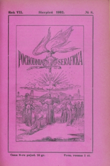 Pochodnia Seraficka : Organ Trzec. Zakonu i Stow. Franc. Krucjaty Misyjnej. R.7, nr 8 (sierpień 1932)