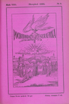Pochodnia Seraficka : Organ Trzeciego Zakonu i Stow. Franc. Krucjaty misyjnej. R.8, № 8 (sierpień 1933)