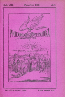 Pochodnia Seraficka : Organ Trzeciego Zakonu i Stow. Franc. Krucjaty misyjnej. R.8, № 9 (wrzesień 1933)