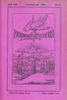 Pochodnia Seraficka : Organ Trzeciego Zakonu i Stow. Franc. Krucjaty misyjnej. R.8, № 11 (październik 1933)