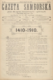 Gazeta Samborska : pismo poświęcone sprawom ekonomicznym i społecznym okręgu: Sambor, Stary Sambor, Turka. 1910, nr 14