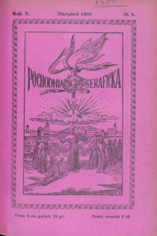 Pochodnia Seraficka : Organ III Zakonu i Stow. Franc. Kruc. Misyjnej. R.10, № 8 (sierpień 1935)