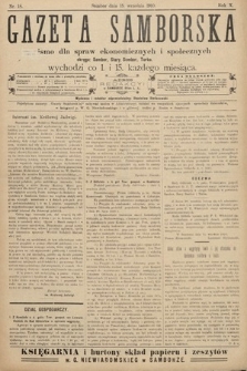 Gazeta Samborska : pismo poświęcone sprawom ekonomicznym i społecznym okręgu: Sambor, Stary Sambor, Turka. 1910, nr 18