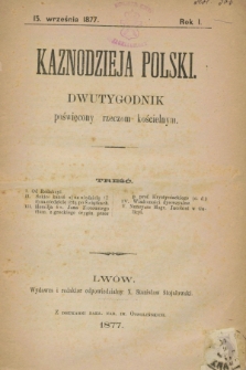 Kaznodzieja Polski : dwutygodnik poświęcony rzeczom kościelnym. R.1, [nr 3] (15 września 1877)