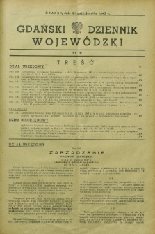 Gdański Dziennik Wojewódzki. 1947, nr 16 (31 października)