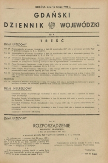 Gdański Dziennik Wojewódzki. 1948, nr 4 (16 lutego)