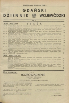 Gdański Dziennik Wojewódzki. 1948, nr 7 (6 kwietnia)