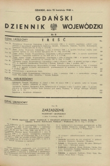Gdański Dziennik Wojewódzki. 1948, nr 8 (15 kwietnia)