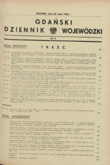 Gdański Dziennik Wojewódzki. 1948, nr 9 (18 maja)