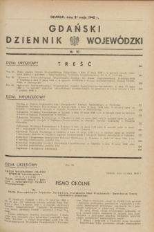 Gdański Dziennik Wojewódzki. 1948, nr 10 (31 maja)