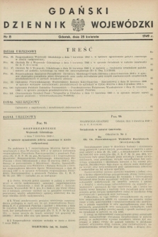 Gdański Dziennik Wojewódzki. 1949, nr 8 (25 kwietnia)