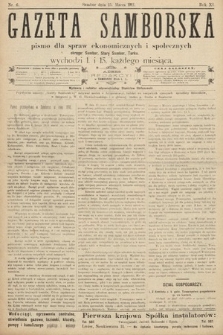 Gazeta Samborska : pismo poświęcone sprawom ekonomicznym i społecznym okręgu: Sambor, Stary Sambor, Turka. 1911, nr 6