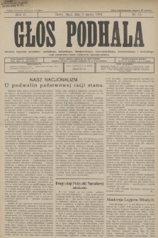 Głos Podhala : aktualny tygodnik powiatów: gorlickiego, jasielskiego, limanowskiego, nowosądeckiego, nowotarskiego i żywieckiego. 1934, nr 10