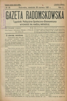 Gazeta Radomskowska : tygodnik polityczno-społeczno-ekonomiczny. R.2, № 26 (26 czerwca 1921)