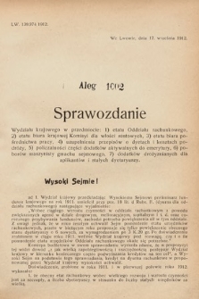 [Kadencja IX, sesja I, al. 1002] Alegata do Sprawozdań Stenograficznych z Pierwszej Sesyi Dziewiątego Peryodu Sejmu Krajowego Królestwa Galicyi i Lodomeryi z Wielkiem Księstwem Krakowskiem z roku 1913. Alegat 1002