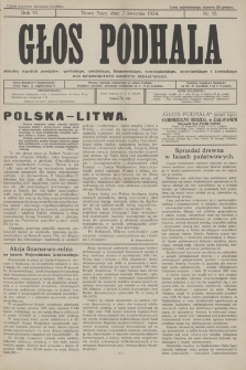 Głos Podhala : aktualny tygodnik powiatów: gorlickiego, jasielskiego, limanowskiego, nowosądeckiego, nowotarskiego i żywieckiego. 1934, nr 15