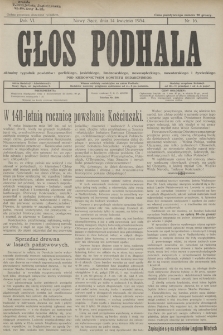 Głos Podhala : aktualny tygodnik powiatów: gorlickiego, jasielskiego, limanowskiego, nowosądeckiego, nowotarskiego i żywieckiego. 1934, nr 16