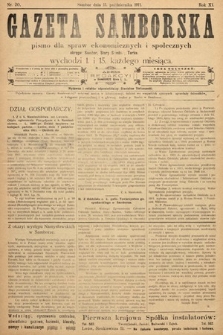 Gazeta Samborska : pismo poświęcone sprawom ekonomicznym i społecznym okręgu: Sambor, Stary Sambor, Turka. 1911, nr 20