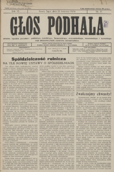 Głos Podhala : aktualny tygodnik powiatów: gorlickiego, jasielskiego, limanowskiego, nowosądeckiego, nowotarskiego i żywieckiego. 1934, nr 17