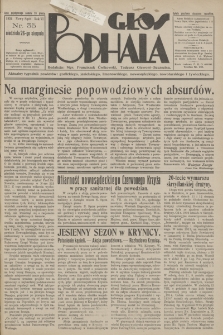 Głos Podhala : aktualny tygodnik powiatów: gorlickiego, jasielskiego, limanowskiego, nowosądeckiego, nowotarskiego i żywieckiego. 1934, nr 35