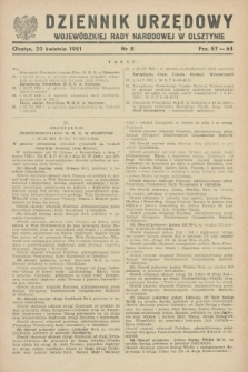 Dziennik Urzędowy Wojewódzkiej Rady Narodowej w Olsztynie. 1951, nr 8 (20 kwietnia)