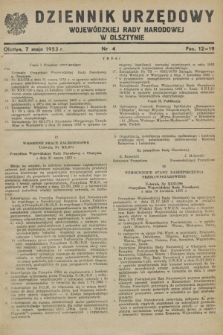 Dziennik Urzędowy Wojewódzkiej Rady Narodowej w Olsztynie. 1953, nr 4 (7 maja)