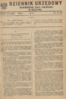 Dziennik Urzędowy Wojewódzkiej Rady Narodowej w Olsztynie. 1953, nr 11 (23 grudnia)