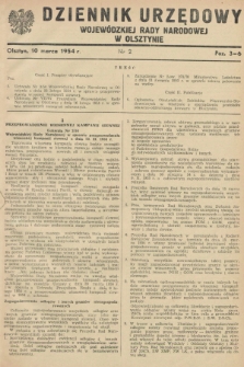 Dziennik Urzędowy Wojewódzkiej Rady Narodowej w Olsztynie. 1954, nr 2 (10 marca)