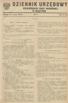 Dziennik Urzędowy Wojewódzkiej Rady Narodowej w Olsztynie. 1954, nr 3 (26 marca)