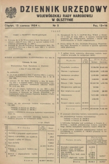 Dziennik Urzędowy Wojewódzkiej Rady Narodowej w Olsztynie. 1954, nr 5 (15 czerwca)
