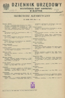 Dziennik Urzędowy Wojewódzkiej Rady Narodowej w Olsztynie. 1955, Skorowidz alfabetyczny
