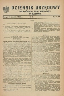 Dziennik Urzędowy Wojewódzkiej Rady Narodowej w Olsztynie. 1955, nr 3 (21 kwietnia)