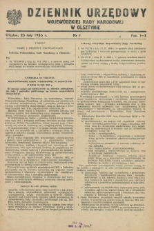 Dziennik Urzędowy Wojewódzkiej Rady Narodowej w Olsztynie. 1956, nr 1 (25 lutego)
