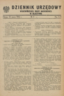 Dziennik Urzędowy Wojewódzkiej Rady Narodowej w Olsztynie. 1956, nr 2 (25 marca)