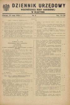 Dziennik Urzędowy Wojewódzkiej Rady Narodowej w Olsztynie. 1956, nr 4 (25 maja)