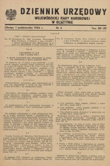 Dziennik Urzędowy Wojewódzkiej Rady Narodowej w Olsztynie. 1956, nr 6 (1 października)