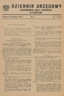 Dziennik Urzędowy Wojewódzkiej Rady Narodowej w Olsztynie. 1956, nr 8 (20 listopada)