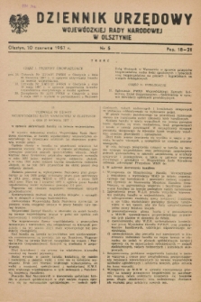 Dziennik Urzędowy Wojewódzkiej Rady Narodowej w Olsztynie. 1957, nr 5 (10 czerwca)