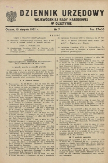 Dziennik Urzędowy Wojewódzkiej Rady Narodowej w Olsztynie. 1957, nr 7 (15 sierpnia)