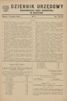 Dziennik Urzędowy Wojewódzkiej Rady Narodowej w Olsztynie. 1957, nr 9 (7 grudnia)