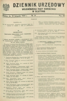 Dziennik Urzędowy Wojewódzkiej Rady Narodowej w Olsztynie. 1959, nr 19 (10 listopada)