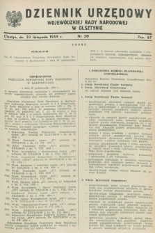 Dziennik Urzędowy Wojewódzkiej Rady Narodowej w Olsztynie. 1959, nr 20 (20 listopada)