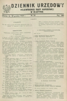 Dziennik Urzędowy Wojewódzkiej Rady Narodowej w Olsztynie. 1959, nr 29 (28 grudnia)