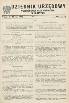 Dziennik Urzędowy Wojewódzkiej Rady Narodowej w Olsztynie. 1960, nr 4 (22 maja)