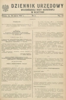 Dziennik Urzędowy Wojewódzkiej Rady Narodowej w Olsztynie. 1961, nr 5 (18 marca)