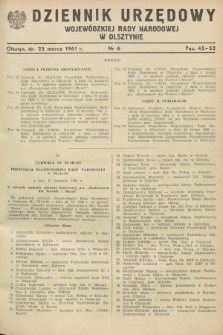 Dziennik Urzędowy Wojewódzkiej Rady Narodowej w Olsztynie. 1961, nr 6 (25 marca)