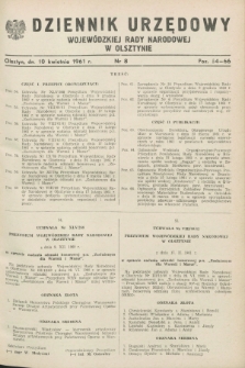 Dziennik Urzędowy Wojewódzkiej Rady Narodowej w Olsztynie. 1961, nr 8 (10 kwietnia)