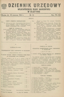 Dziennik Urzędowy Wojewódzkiej Rady Narodowej w Olsztynie. 1961, nr 13 (10 czerwca)