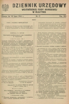 Dziennik Urzędowy Wojewódzkiej Rady Narodowej w Olsztynie. 1961, nr 17 (10 lipca)